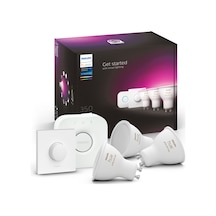 Philips HueWCA 4.3W GU10 Renkli Spot Akıllı Ampul 3'lü Başlangıç Seti (Butonlu)