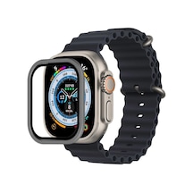 Ilkeshop Newface Apple Watch UyumluUltra 49mm Alüminyum Kasa Cam Ekran Koruyucu - Gri
