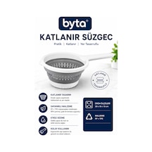 Ak 804 Katlanabilir Saplı Mutfak Süzgeci Makarna, Sebze Ve Meyve Yıkama Süzgeci Yer Tasarruflu Katlanır Kevgir Diğer