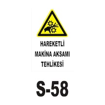 Pvc Dekota Uyarı - Ikaz Levhası Hareketli Makine Aksanı Tehlikes