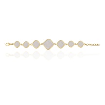 Kadir Jewellery 22 Ayar Altın Kaplama Zirkon Taşlı Ayarlanabilir Zincir Bileklik Pembe