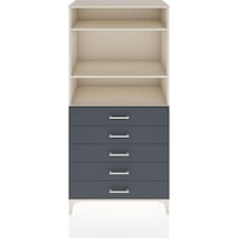 Hyperion Dolap 3 Raflı 5 Çekmeceli 88x44x182 Aytaşı-antrasit Aytaşı