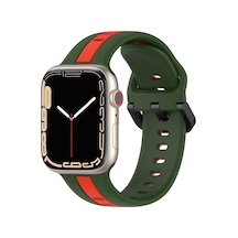 Uyumlu 42mm Spor Görünümlü Krd-94 Silikon Kordon Koyu Kırmızı