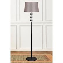 Silva Siyah Krom Metal Lambader Koyu Kahve Konik Şapka Modern , Yatak Odası, Salon Lambader Çok Renkli