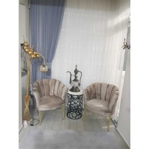 Garden House Vizon Kumaşlı Metal Ayaklı Papatya Ofis Dekoratif Koltuk Berjer Tekli Bekleme Koltuğu Çok Renkli
