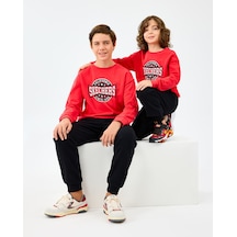 Skechers B Crewneck Sweatshirt Büyük Erkek Çocuk Kırmızı Sweatshirt Sk2520017-3449 Kırmızı