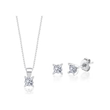 Vog 0.75 Karat Effective Diamond Markiz Esinti İkili Tektaş 925 Ayar Gümüş Set