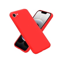 Apple, Uyumlu iPhone 16e Kılıf Nano İçi Kadife Silikon - Kırmızı