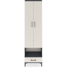 Arges Dolap 5 Raflı Tek Çekmeceli Tek Askılı 60x30x221 Antrasit-aytaşı Antrasit