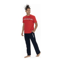 U.S. Polo Assn. U.s Polo Assn. 18895 Erkek Kısa Kollu Bisiklet Yaka Pijama Takımı-kırmızı Kırmızı