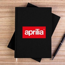 Aprilia Logo Siyah Çizgisiz Kanvas Defter