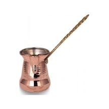 Turna Bakır Sultan Cezve 2 No Kalın Pirinç Kulp 3 Fincan Makine Dövmesi