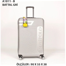 Travel Polo Xxlbattal Boy Dev Boy 90 Cm Valiz & Bavul Gümüş Gri