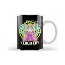Anime Japanese Girl Manga Excited Face Cute Otaku Kupa Bardak Porselen Karışık