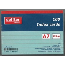 Deffter A7 Çizgili Index Kartı Mavi