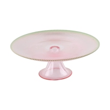 Akcam Paris Pink Ayaklı Tabak 28 Cm - 8 Adet Tarı Cam
