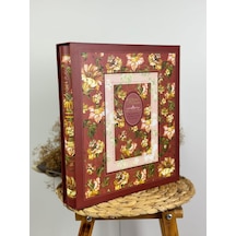 Rabsev 10x15cm 500 Fotoğraf Kapasiteli Kutulu Çiçek Desenli Lüks Ofset Fotoğraf Albümü RS6506-B
