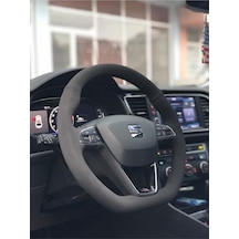 Seat İbiza Uyumlu Alcantara Dikmeli Oto Direksiyon Kılıfı