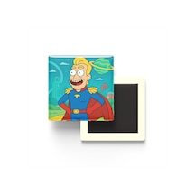 Homelander - 9x9 Cm Baskılı Kare Buzdolap Magneti