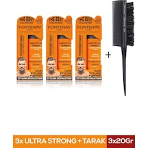 Fontenay Saç Şekillendirici Pudra Toz Wax Ultra Strong Turuncu 20gr X3 + 3043 Krepe Tarak'ı 4'lü Set
