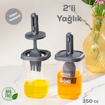 Porsima 0520 2'li Silikon Fırçalı Yağlık Yağdanlık 350 Cc Antrasi