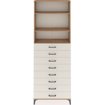 Arges Dolap 3 Raflı 8 Çekmeceli 88x30x243 Çam-aytaşı Çam