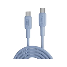 60w Usb Type-c To Type-c Silikon Hızlı Şarj Ve Data Kablosu Mavi 1 Metre Standart