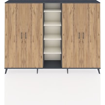 Arges Dolap 12 Raflı 4 Kapaklı 220x30x163 Antrasit-çam/aytaşı Atlas Çam/aytası - Antrasıt