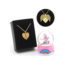 Sevgiliye Özel Unicorn Kar Küresi & Kişiye Özel Açılır Kanatlı Kalp Kolye
