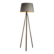 Oval 3 Ayak Tripod Lambader Abajur Avize Aydınlatma Ahşap Naturel Ağaç Country Dekor Lamba Diğer