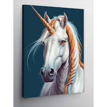 Kanvas Tablo Parlak Beyaz Unicorn 50cmx70cm