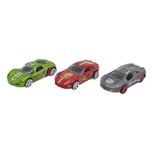 3'lü Araba Yarış Seti - Die Cast - Ds045 - Elmg-726356 Renkli