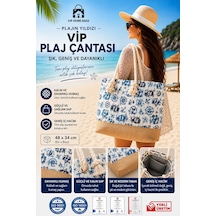Plaj Çantası Vip Çanta El Ve Omuz Çantası Piknik Çantası-çapa Desenli