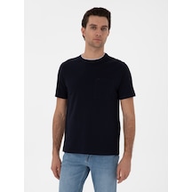 Lacivert Regular Fit Cepli T-shirt
