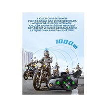D2-6x 1000m Mesafeli 6 Kanallı İntercom Bluetooth Motosiklet Kask Kulaklığı İntercom Kulaklık Krgltgslwzrgpexteft