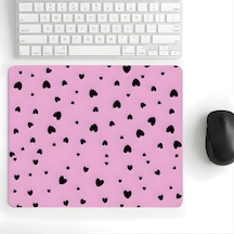 18x22 Cm Desenli Baskılı Mouse Pad Kaymaz Kauçuk Taban Ofis Ve Home Ofis Kullanımına Uygun Komik Yazılı Tasarım Yüksek Baskı Kaliteli Küçük Boy Mouse Pad Bilgisayar Laptop Aksesuarı Midngiht Hearts