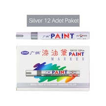 Paint Marker Epoksi Varak Kalem 12 Adet Gümüş