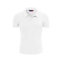 Raru Pamuk Büyük Beden Polo T-shirt Ingens Beyaz Beyaz