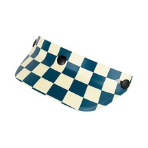 Retro Motosiklet Kaskı Siperi - My01 Mavi Beyaz Güneş Koruma Küçük Siper