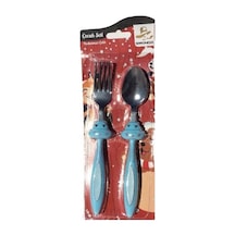 Baroness Bebek Mama Çatal Kaşık Seti 2 Li - Mavi 13001
