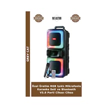 Özel Üretim Rgb Işıklı Mikrofonlu Karaoke Seti Ve Bluetooth V5.0 Parti Cihazı Cihaz