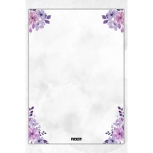 A5 Çiçek Bloknot Çizgisiz Defter - 50 Yaprak - Memopad - Notepad - Not Defteri - Not Kağıdı - 1996 Çok Renkli