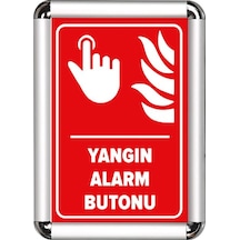 Yangın Alarm Butonu A3 Cerceveli Uyarı Ve Yönlendirme Levhası