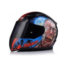 Ls2 Rapıd 2 Zombıe Fullface Motosiklet Kaskı Siyah Camlı Kırmızı - Mavi