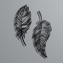 Feathers Metal Tablo Siyah