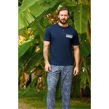Aydoğan Erkek Kısa Kol Süprem Pijama Takım 240335 Lacivert