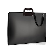 Siyah Resim Çantası Fermuarlı Kulplu 37x54 Cm 1 Adet Teknik Resim Dosya Çantası 35x50 Cm Askılı