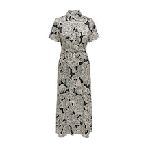 Only Onlpaula Lıfe S/s Belt Mıdı Dress Ptm Kadın Siyah Elbise - 15341613 Siyah