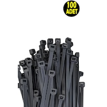 Siyah Plastik Cırt Kelepçe 3.6mm-20cm Kablo Bağı Elektrik Kablosu