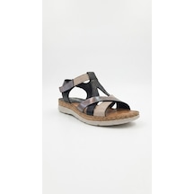 Siyah Multi Kadın Hakiki Deri Sandalet 213.s-553-1545